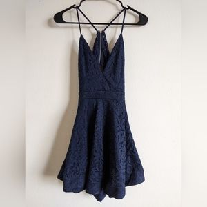 Women's Windsor lace navy blue formal dress